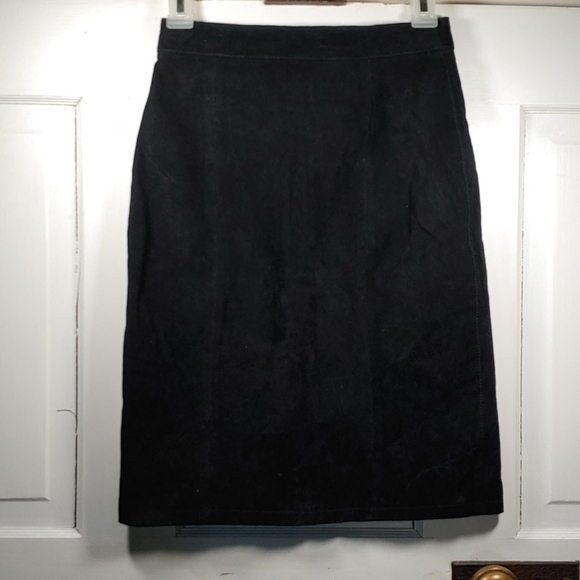 Global Identity Vintage Black Leather Pencil Skirt size 3 - Picture 1 of 7